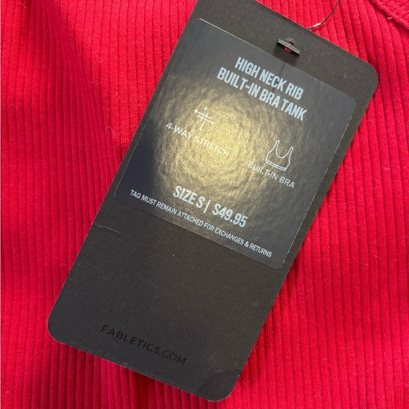 Fabletics Red Ribbed Top - Picture 3 of 3